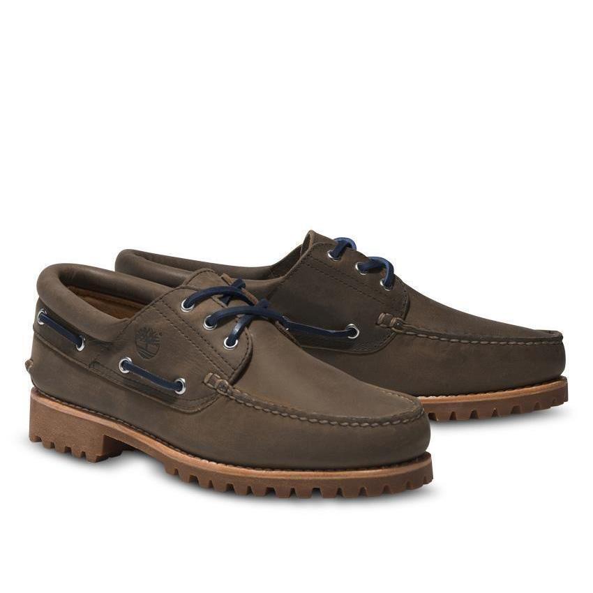 Timberland Men`s Classic 3-EYE Lug Handsewn Boat Shoes Authentics A5S38