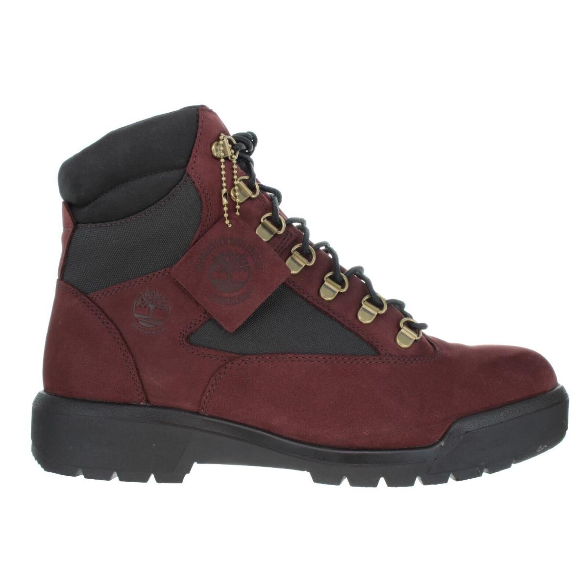 Timberland Men`s Field 6 Inch Waterproof Burgundy Boots Multiple Size