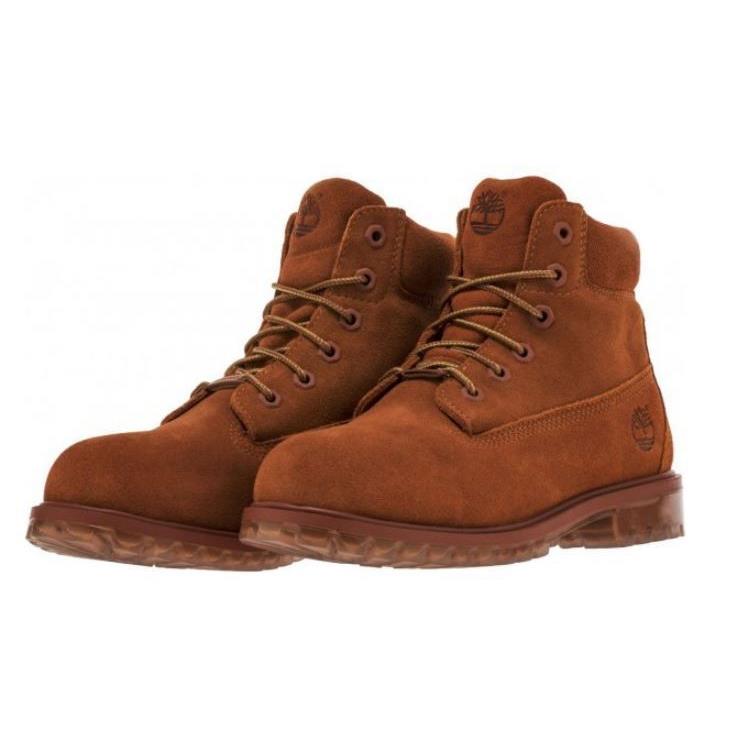 Timberland Youth GS 6 Inch Premium Waterproof Nubuck Boots A1BKS Dark Rust