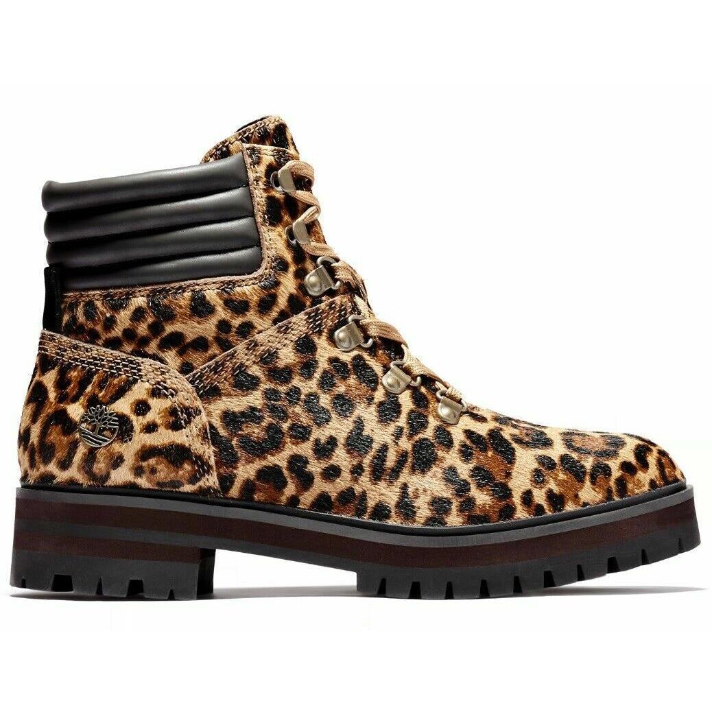 Timberland London Square Women`s 6 Inch Leopard Lace up Boots Leather A2GCR