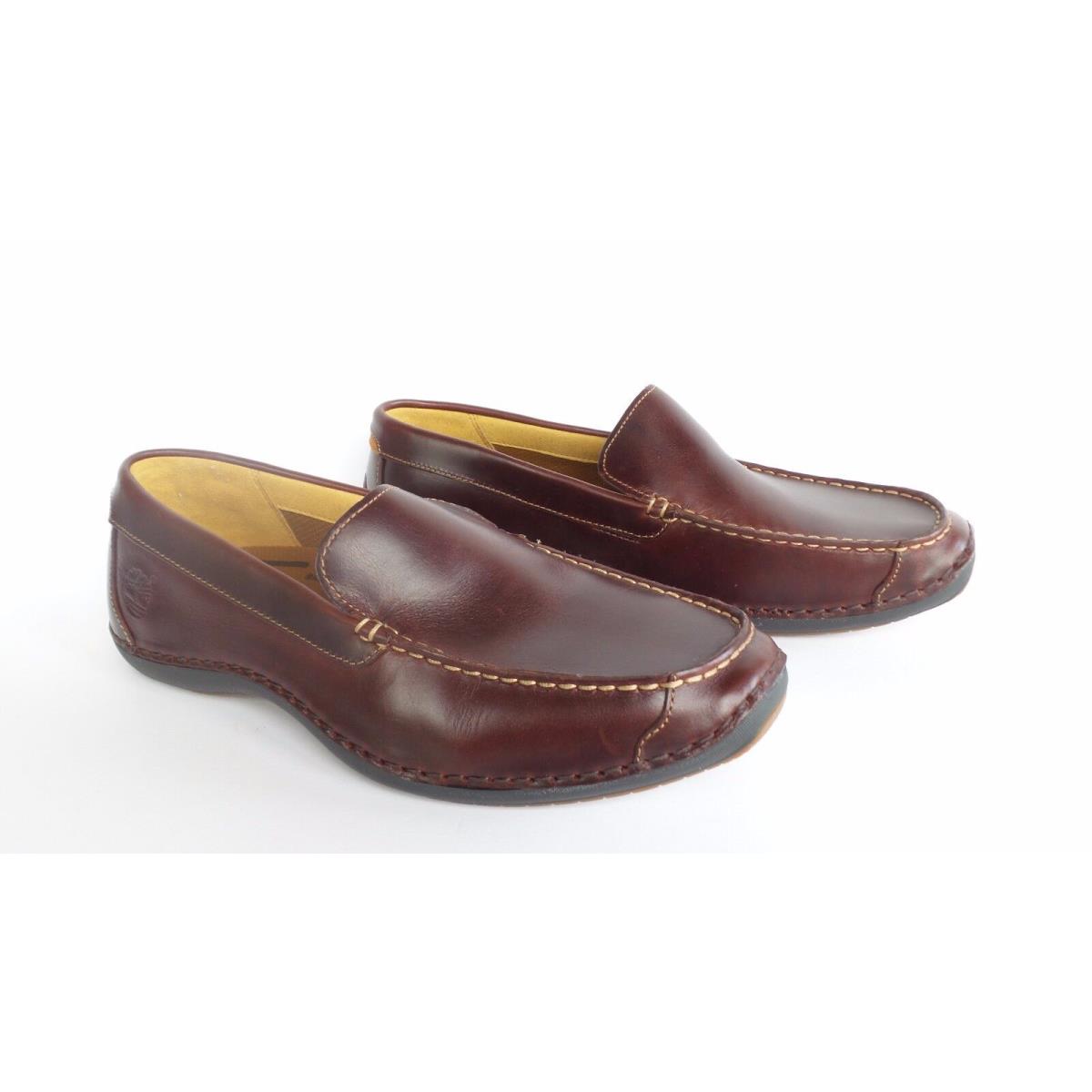 Timberland Men`s Annapolis Slip-on Reddish Brown Leather Shoes Sizes 7.5-13