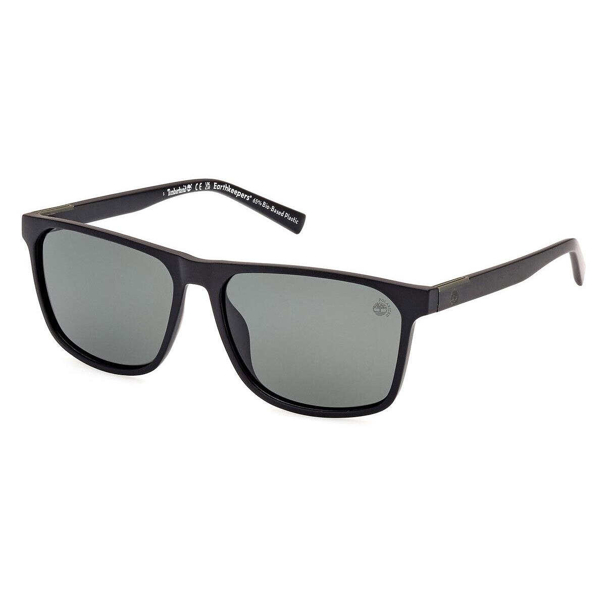 Timberland TB9312 Sunglasses Matte Black Green Polarized 59