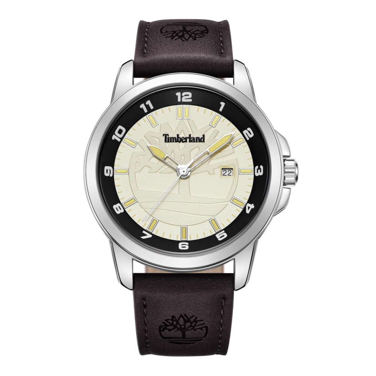 Timberland Men`s Analog Watch with Date Indicator with Leather Band TDWGB9002101