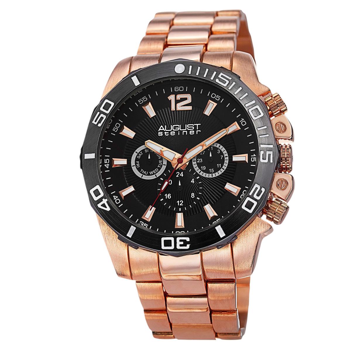 August Steiner AS8113 Men s Swiss Multifunction Day Date Bracelet Watch