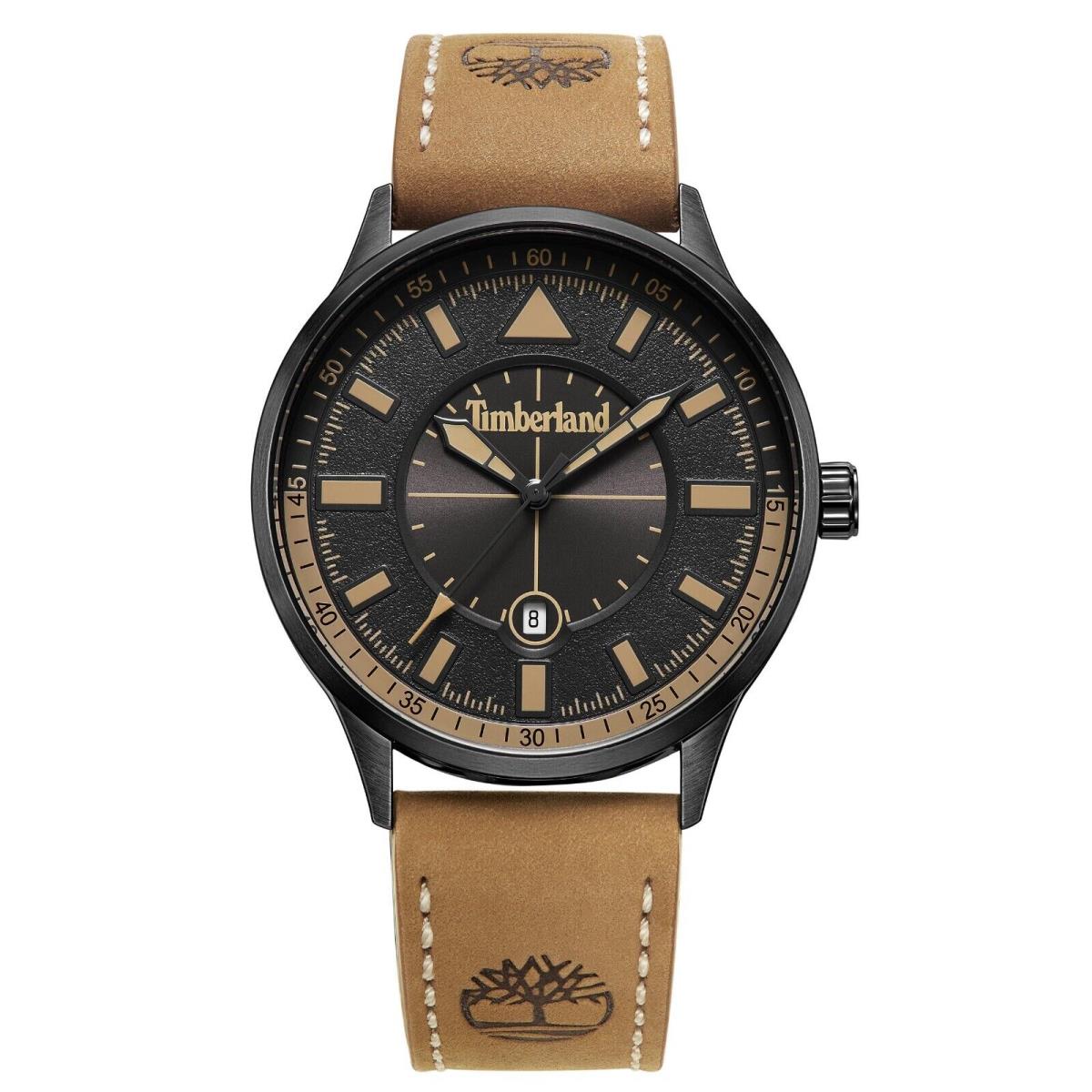 Timberland Men`s Analog Watch with Date Indicator with Leather Band TDWGB2181503