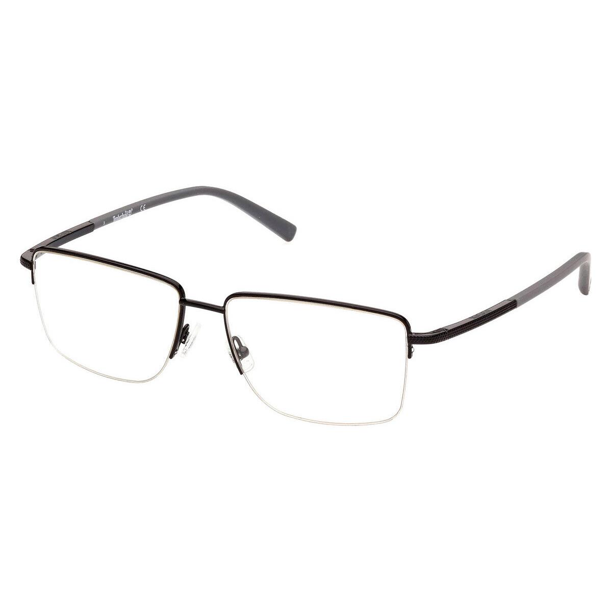 Timberland TB1773 Eyeglasses Men Shiny Black Rectangle 57mm