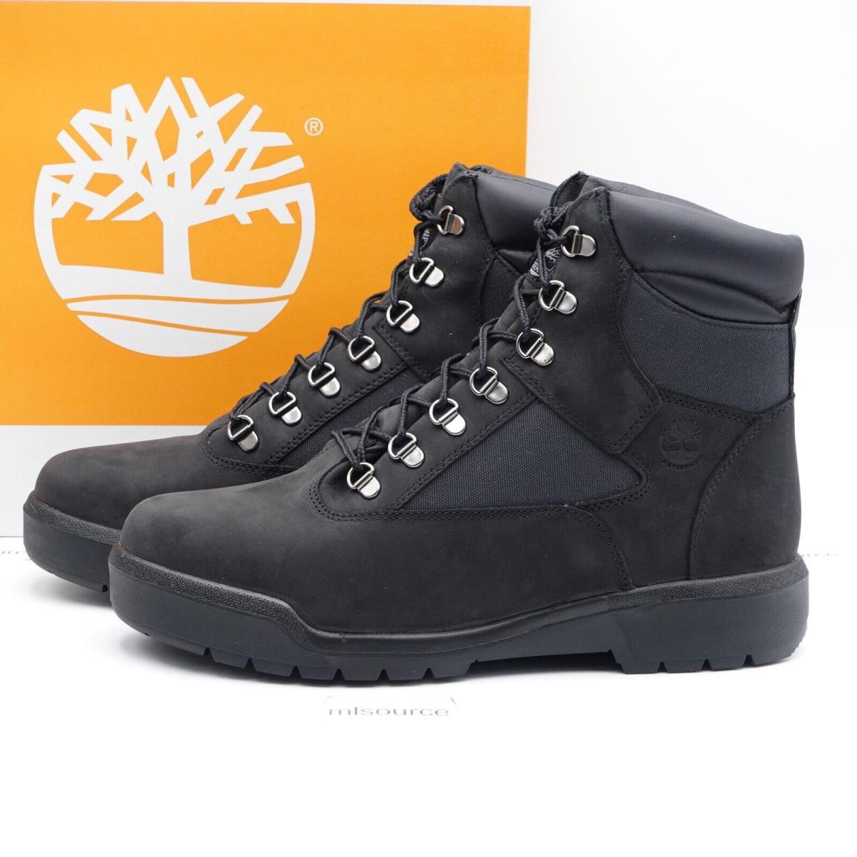 Size 10 Men`s Timberland 6-Inch Waterproof Field Boot TB-0A17KC-001 Black Nubuck