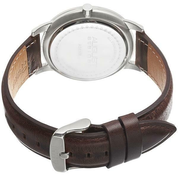 August Steiner AS8108BR Swiss Quartz Date Brown Leather Strap Mens Watch