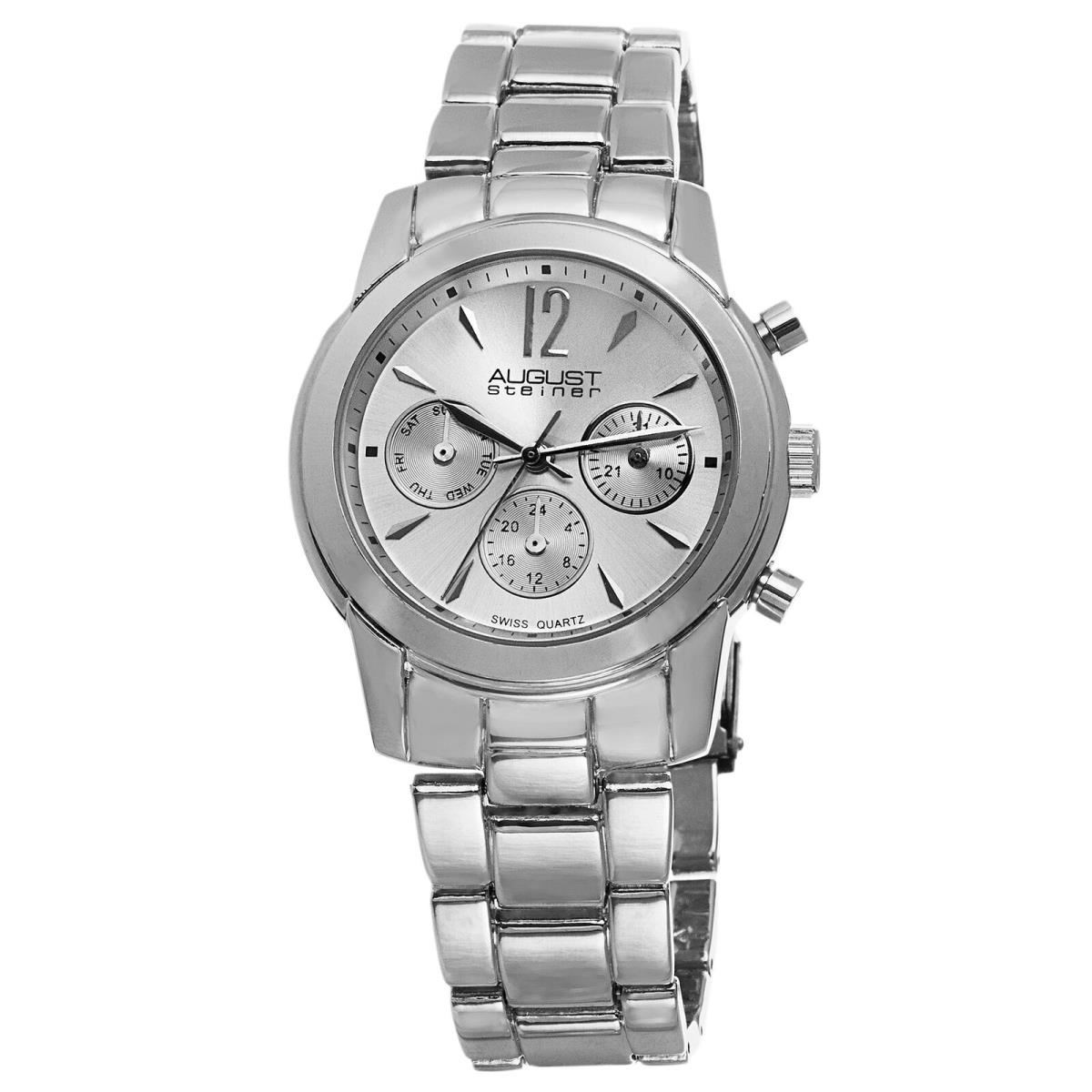 Women`s August Steiner AS8087SS Silver-tone Swiss Quartz Multifunction Watch