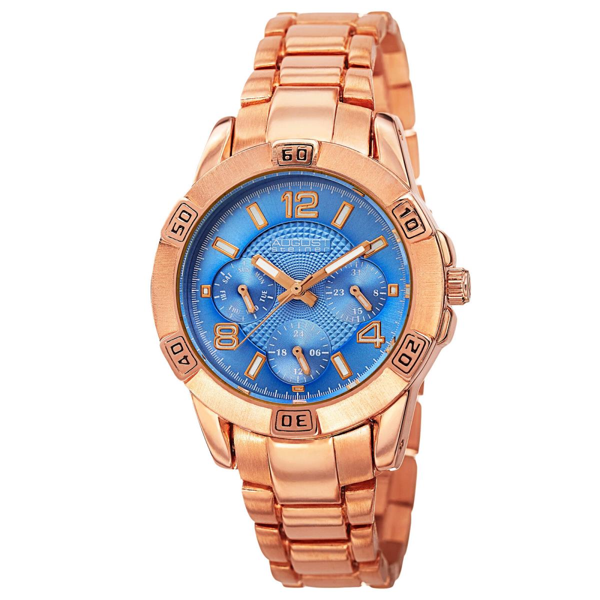 Women`s August Steiner AS8143RGBU Blue Dial Multifunction Bracelet Watch