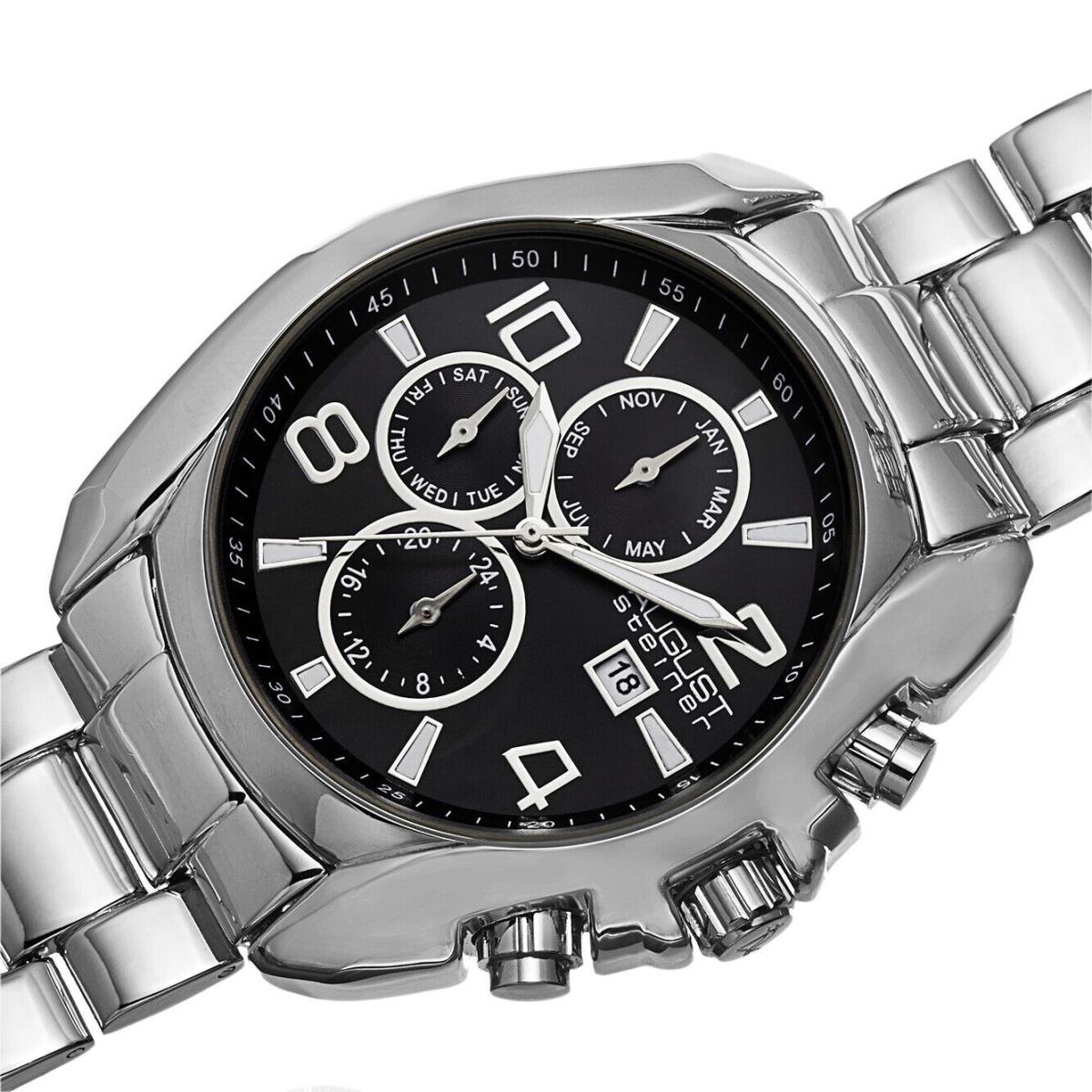 Men`s August Steiner AS8109SS Swiss Multifunction Stainless Steel Watch