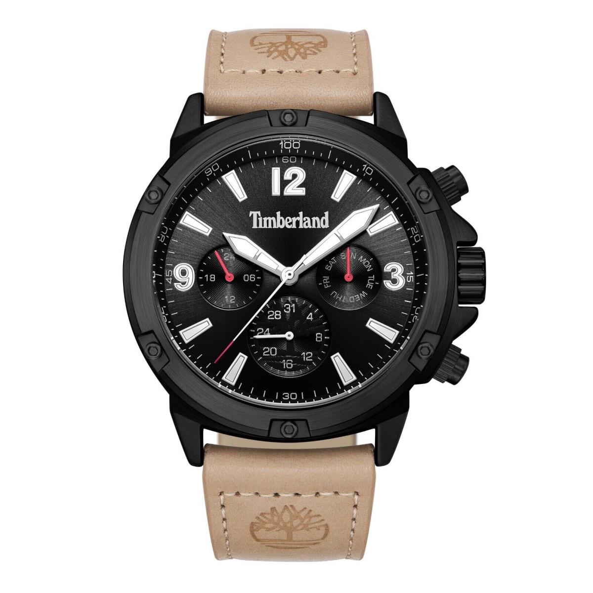 Timberland Mens Analog Watch with Multi Functions with Leather Band TDWGF9002702