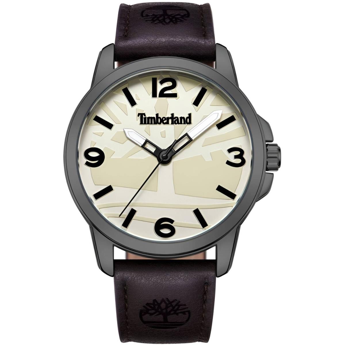 Timberland Men`s Watch Quartz Sturdy Brown Leather Strap TDWGA9002504