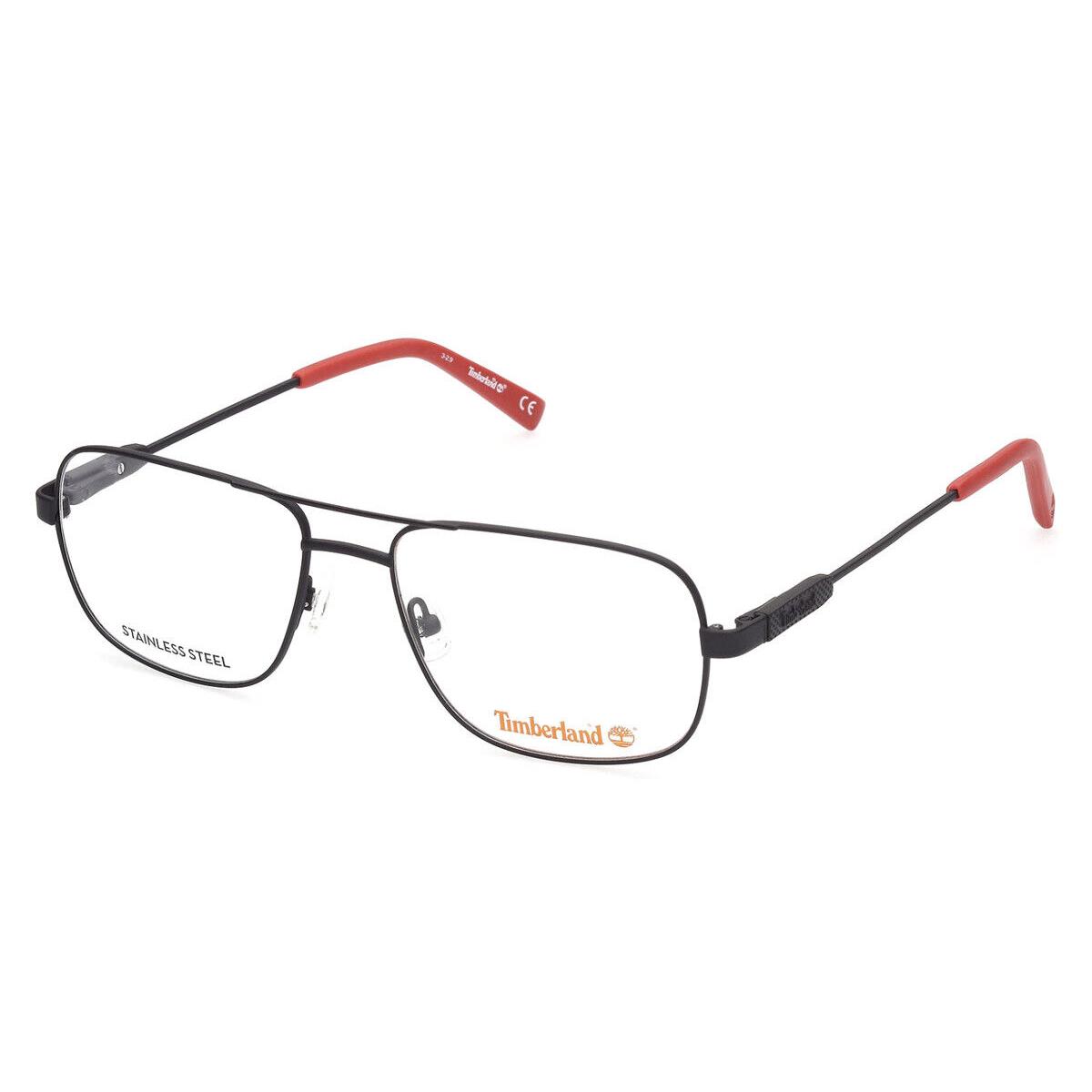 Timberland TB1676 Eyeglasses Men Matte Black Square 56mm