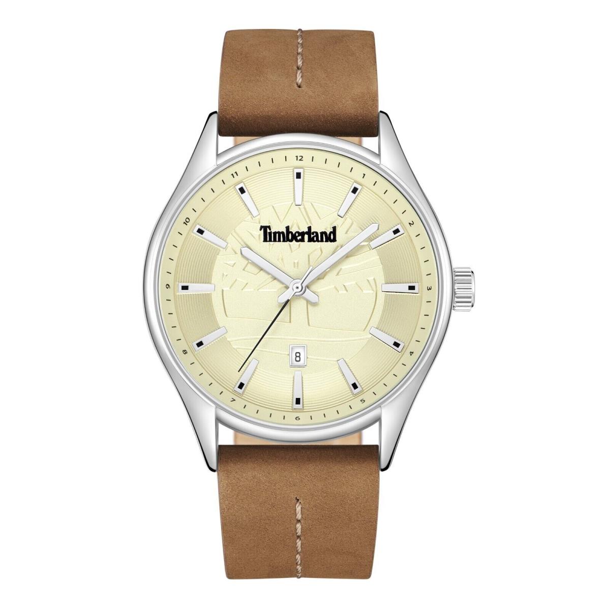 Timberland Men`s Analog Watch with Date Indicator with Leather Band TDWGB9001003