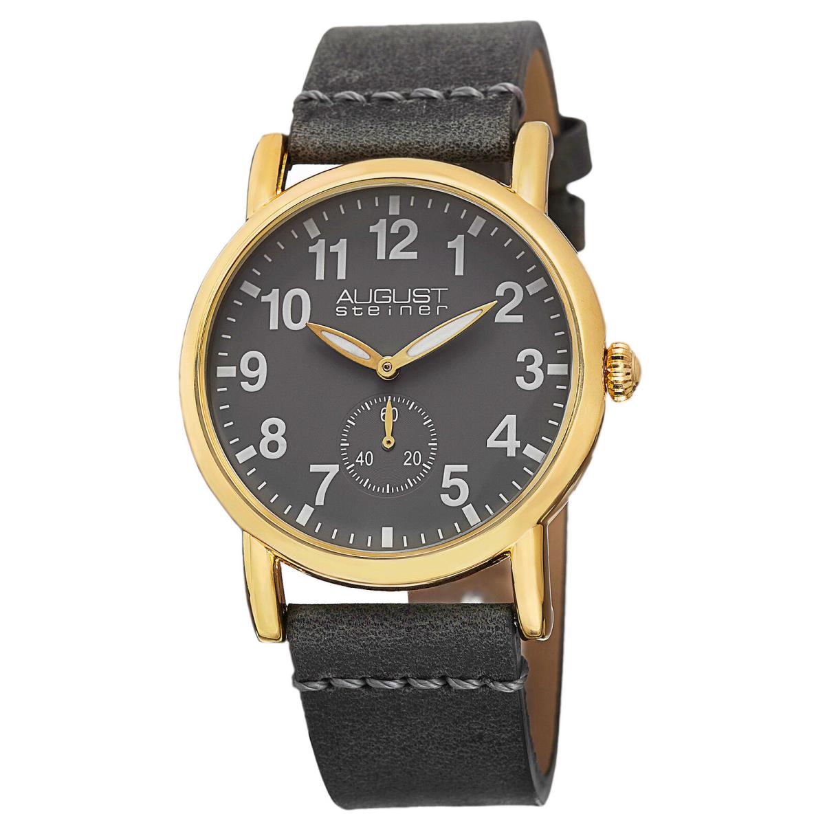 Women`s August Steiner AS8110YG Gold-tone Swiss Quartz Leather Strap Watch