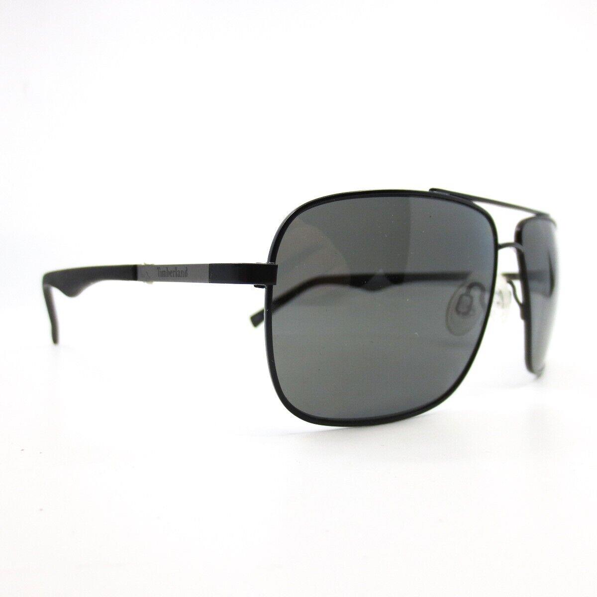 Timberland Sunglasses TB9107 02D Black Square Frames with Gray Lenses 61-14-140