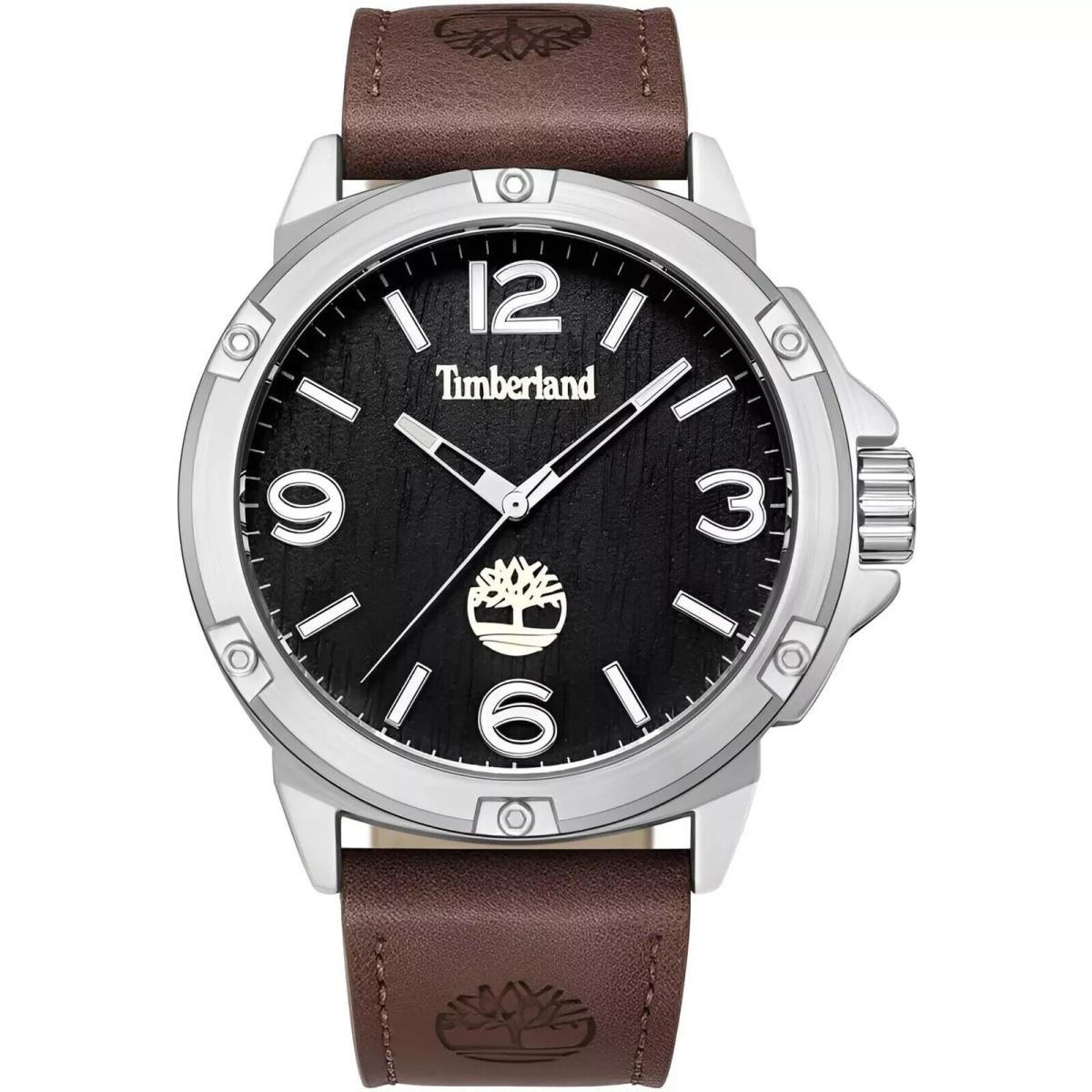 Timberland Men`s Analog Watch with Brown Leather Band TDWGA9002201