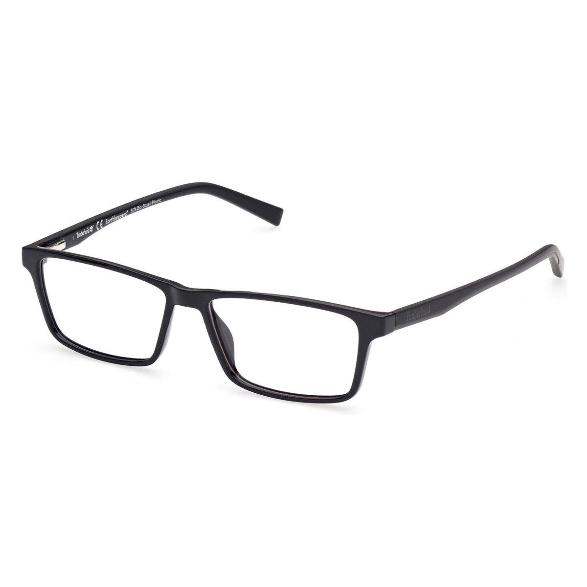 Timberland TB1732 Eyeglasses Men Shiny Black Rectangle 56mm