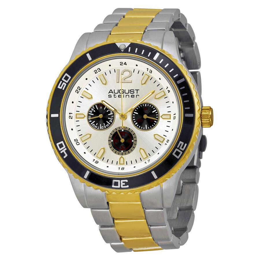 August Steiner Men`s AS8059TTG Quartz Multi-function Divers Bracelet Watch