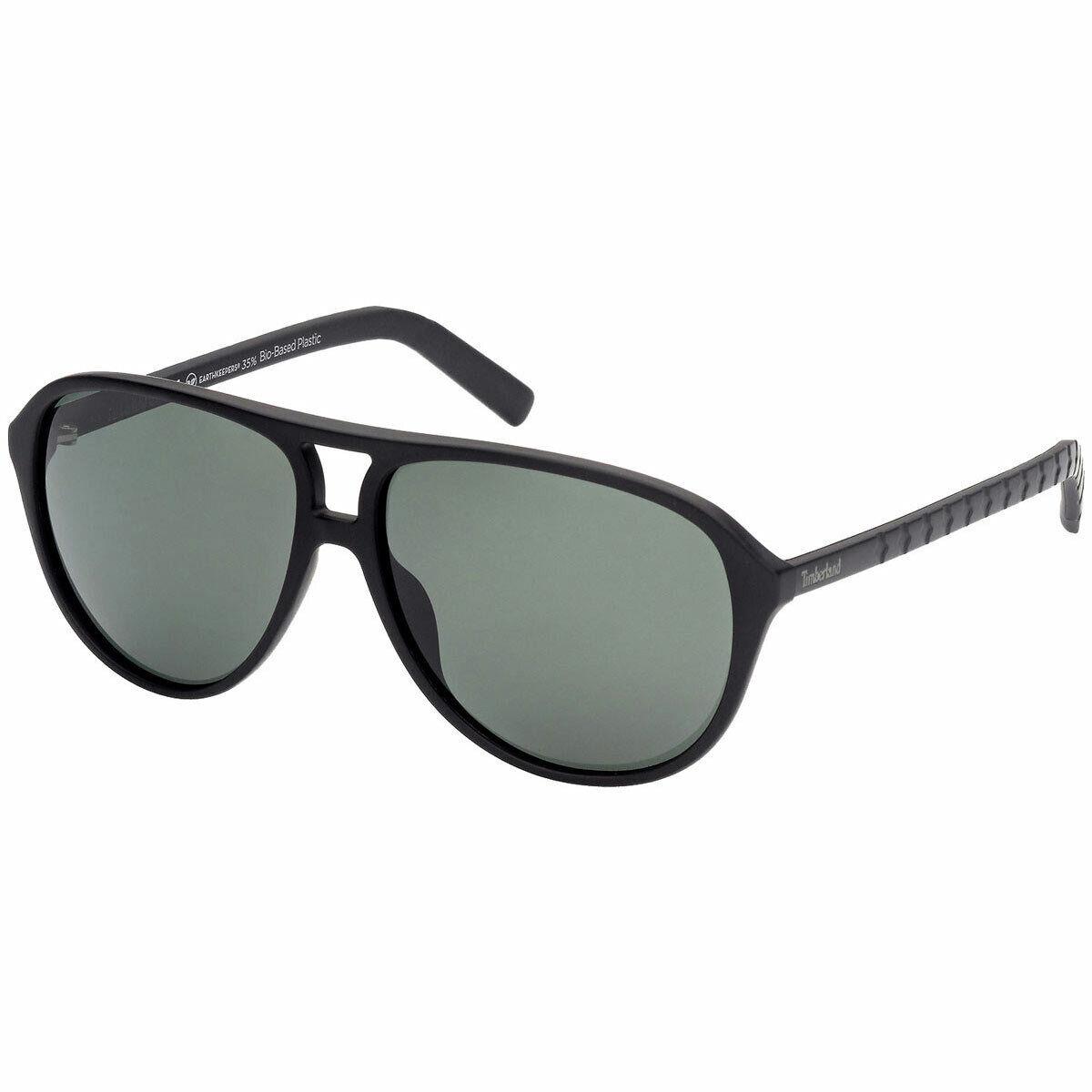 Timberland Men`s Sunglasses Green Polarized Lens Matte Black Frame TB9224 6002R