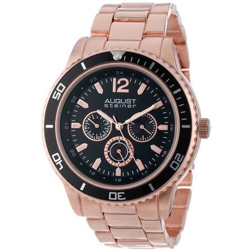 August Steiner Men`s AS8059RG Quartz Multi-function Divers Bracelet Watch