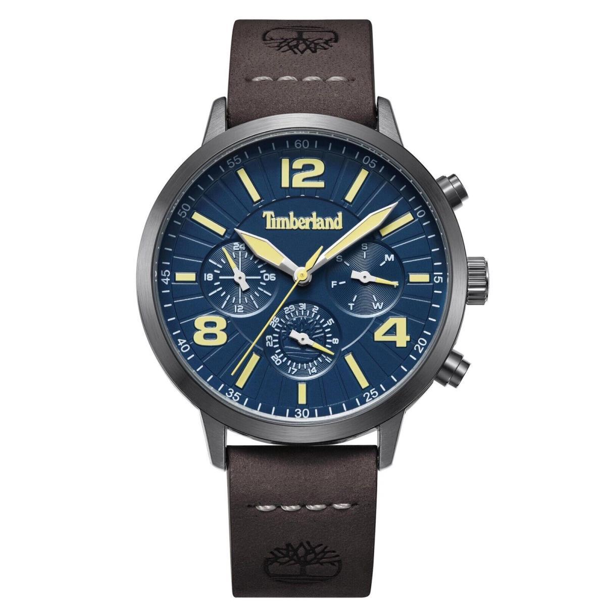 Timberland Mens Analog Watch with Multi Functions with Leather Band TDWGF2182203