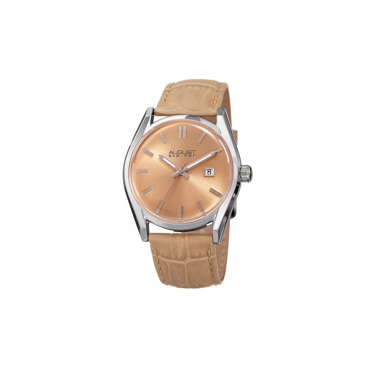 Women`s August Steiner Quartz Leather Strap Watch Bronze