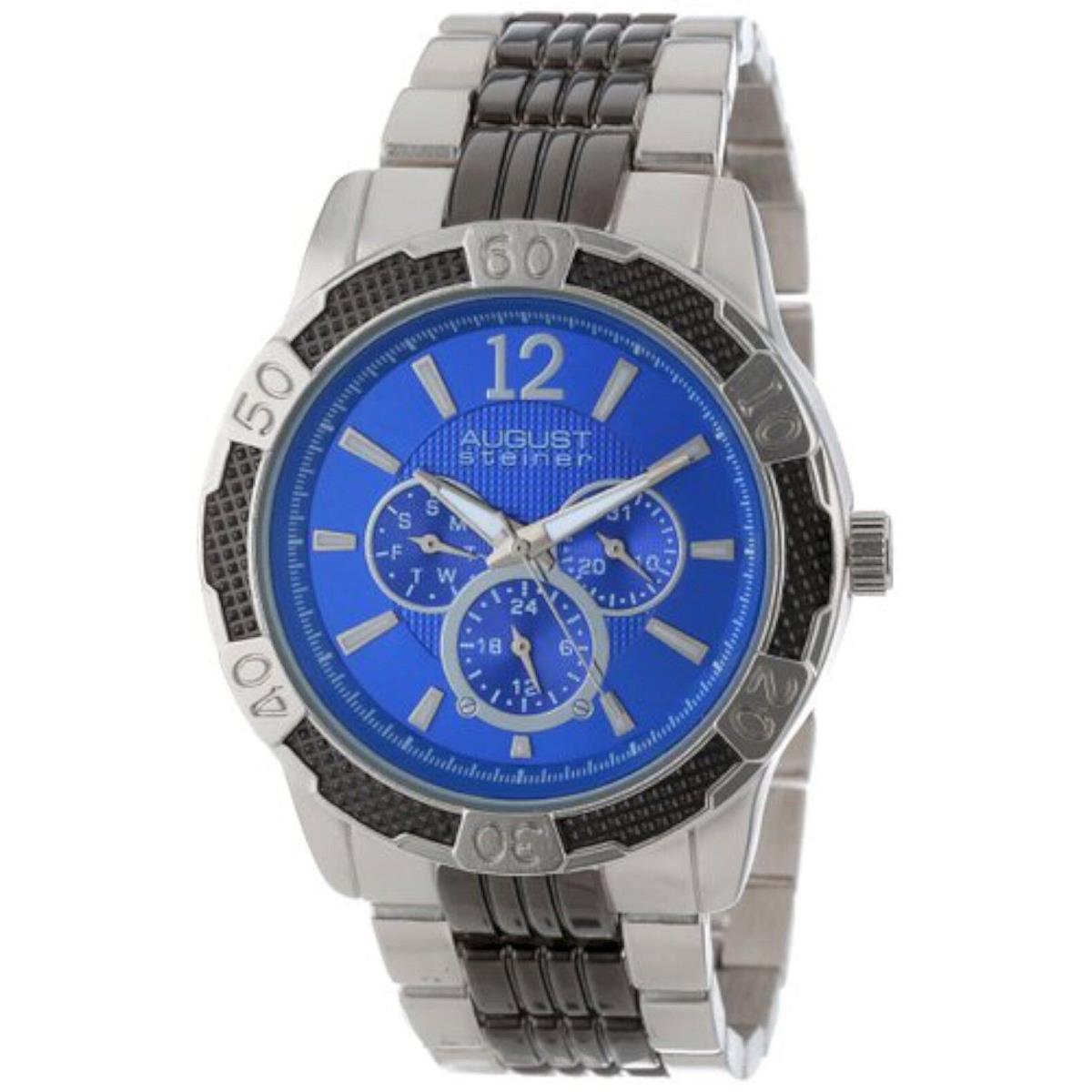 August Steiner AS8058BU Mens Quartz Multi-function Sport Bracelet Blue Watch