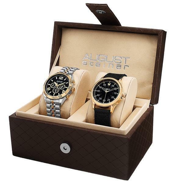 August Steiner AS8120YG 2 Piece Mens Gift Set