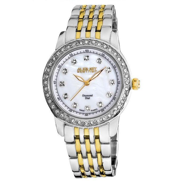 August Steiner AS8045TTG Diamond Crystal Swiss Two Tone Womens Watch