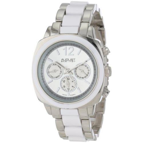 August Steiner Women`s AS8062WT Resin Swiss Quartz Multi-function Bracelet Watch