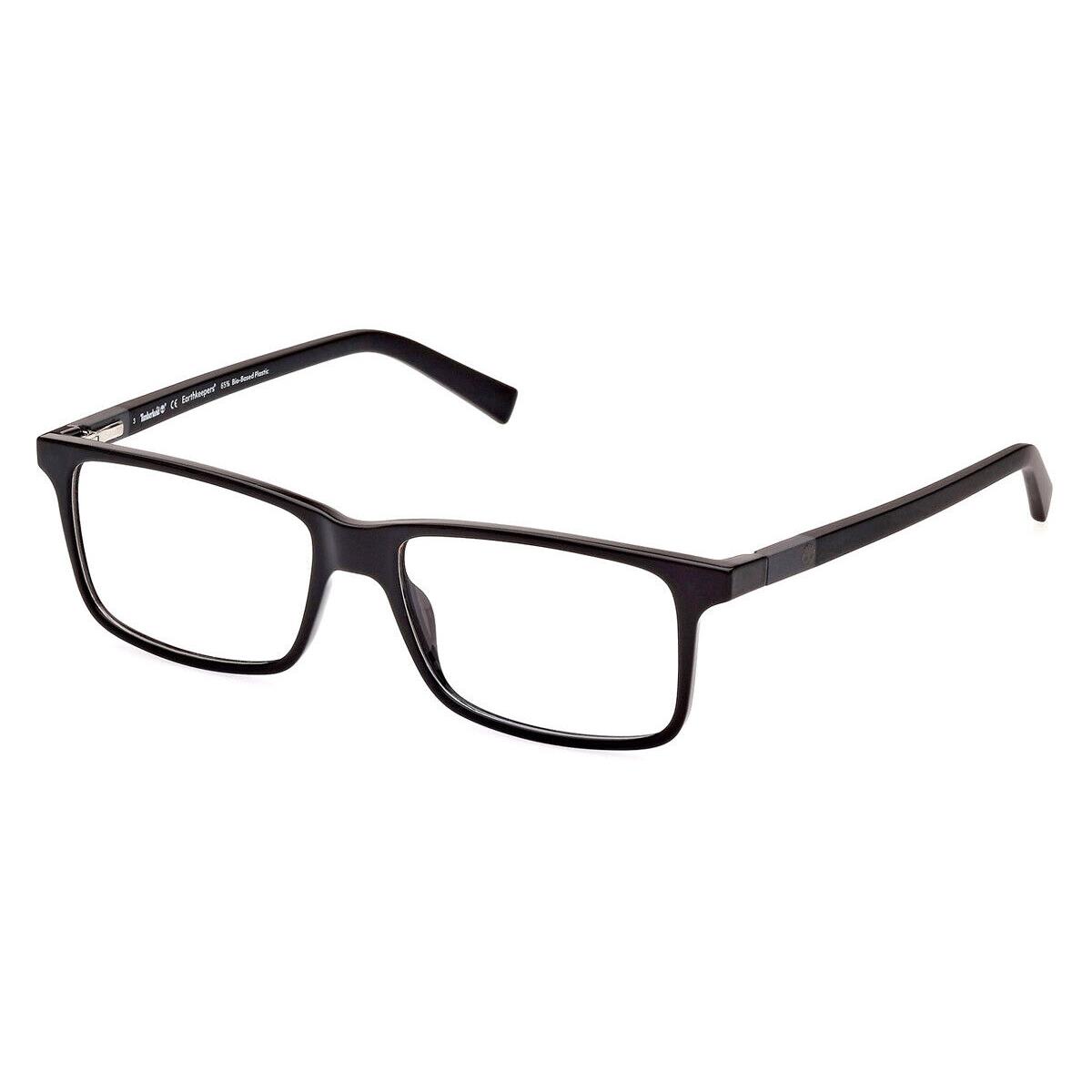 Timberland TB1765 Eyeglasses Men Shiny Black Rectangle 57mm