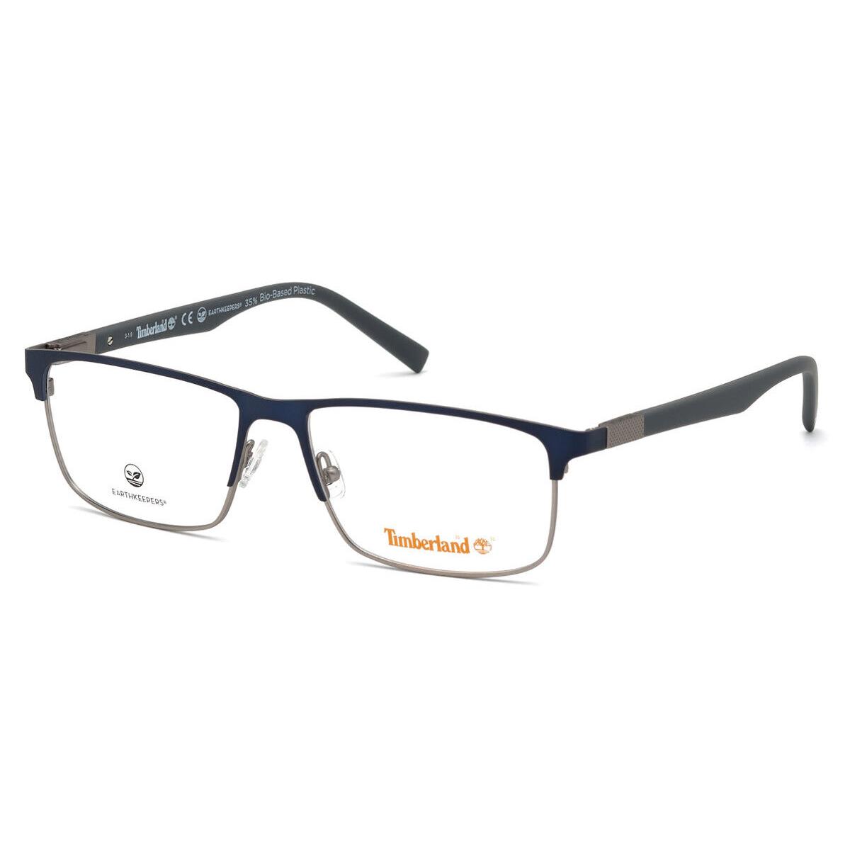 Timberland TB1651 Eyeglasses Men Matte Blue Browline 58mm