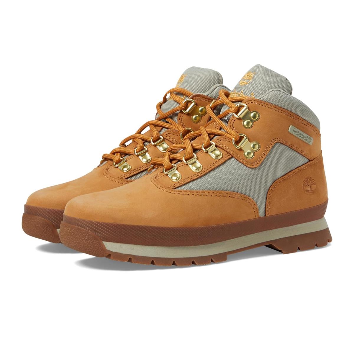 Boy`s Hiking Timberland Kids Euro Hiker Mid Lace-up Boots Big Kid - Wheat Nubuck