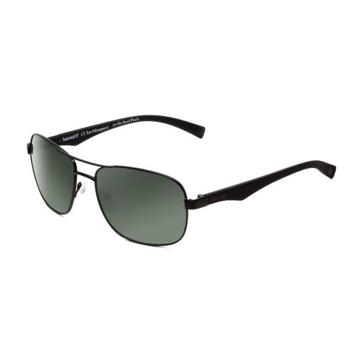 Timberland TB9136 Designer Sunglasses in Matte Black Polarized Gray Green 59 mm