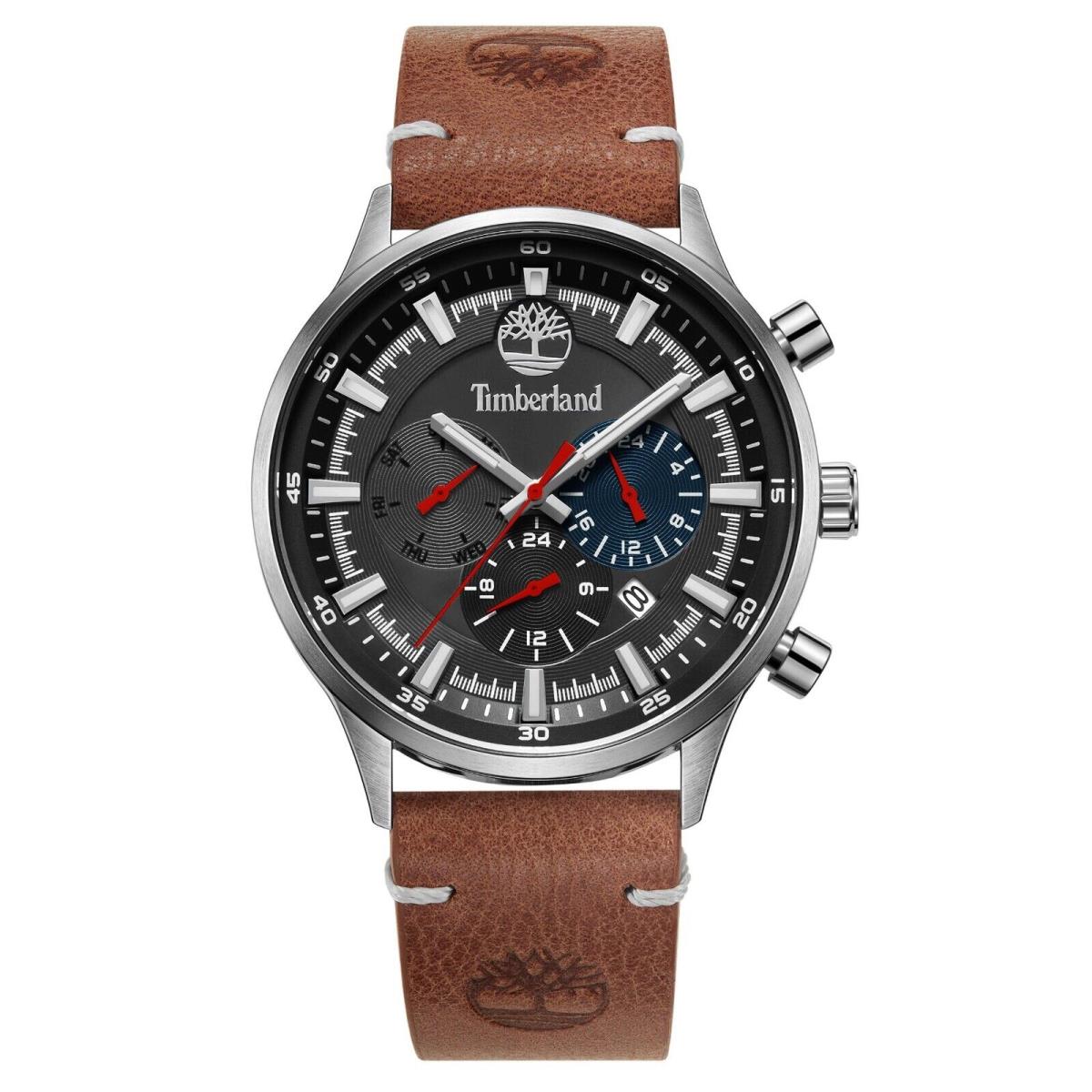 Timberland Mens Analog Watch with Multi Functions with Leather Band TDWGF2181702