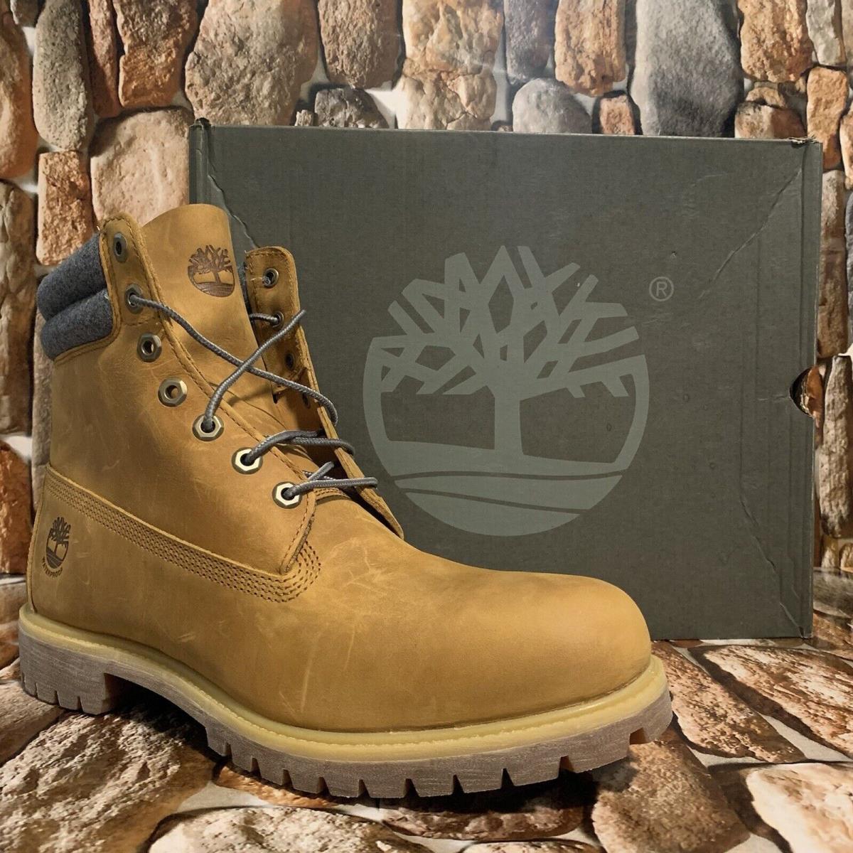 Timberland Men S Premium 6 IN Waterproof Boot Wheat Full Grain A1QZG Sz:9M