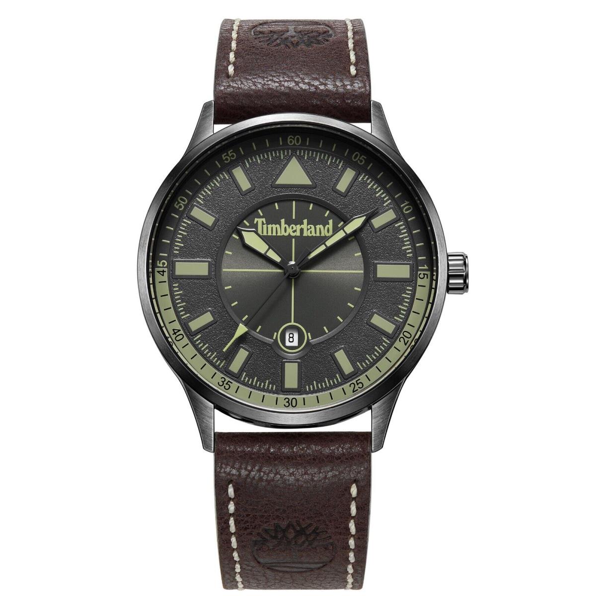 Timberland Men`s Analog Watch with Date Indicator with Leather Band TDWGB2181502