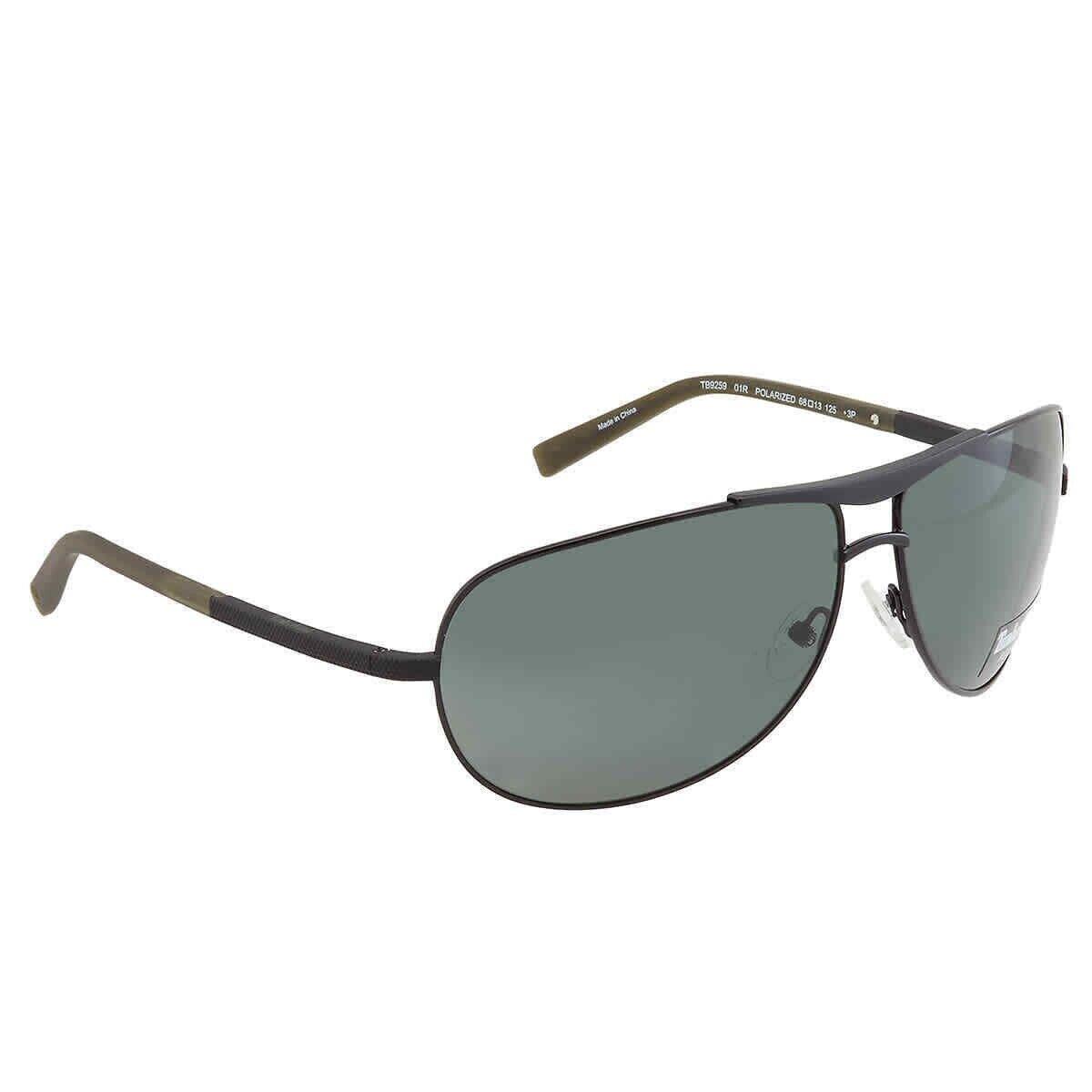 Timberland TB9259 01R Black Polarized Aviator Sunglasses Frame 68-13-125 TB9259 - Frame: Black, Lens: Green, Manufacturer: Black