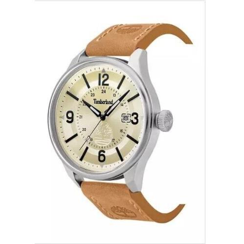 Timberland Gold Dial Light Brown Leather Strap TBL14645JY04