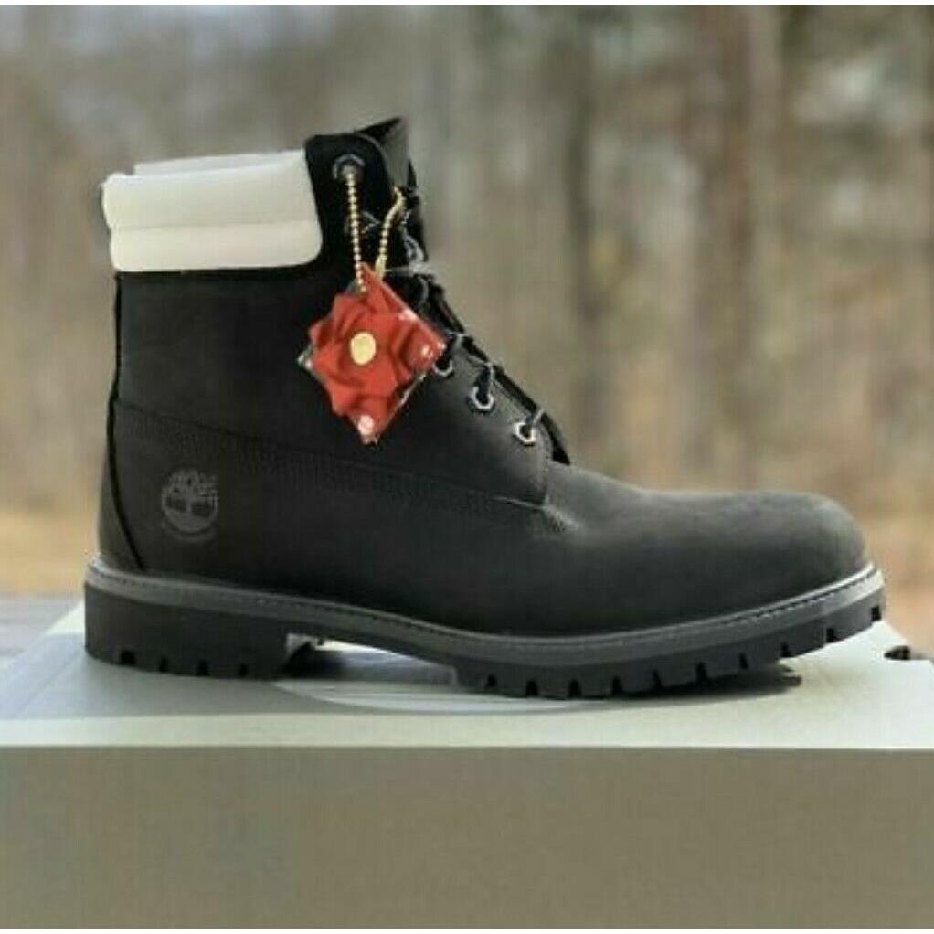 Timberland Men`s Premium 6 Holiday Xmas Boots Black w Bag Limited Edition