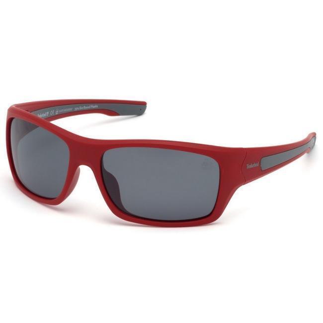 Timberland TB9192 66D Matte Red Polarized Wrap Sport Sunglasses 65-17-135 TB9192