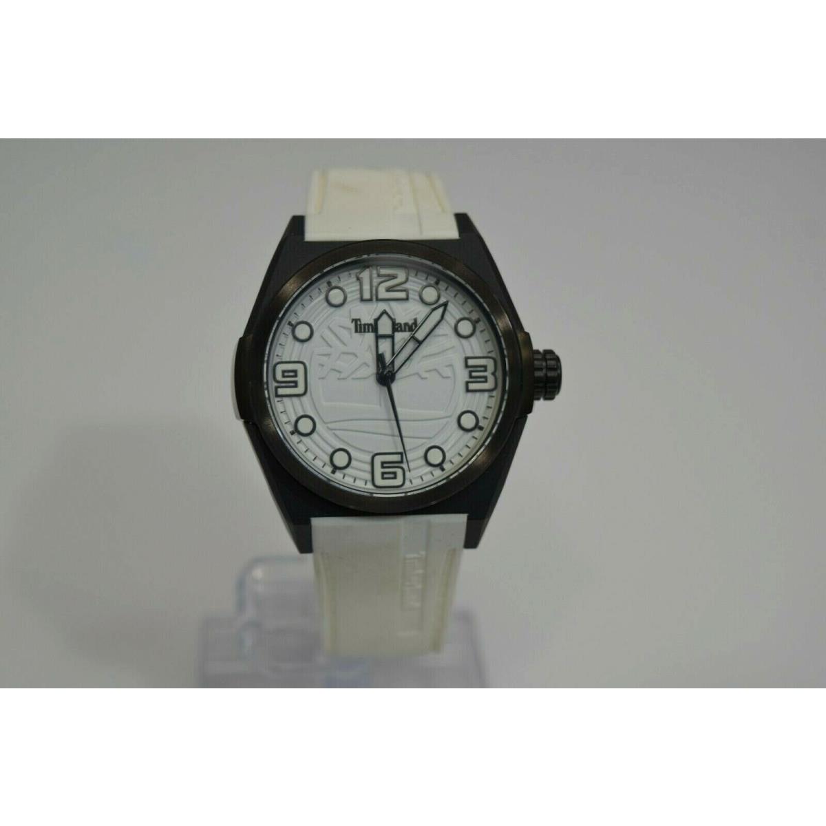 Timberland White Rubber Blk IP SS TBL.13328JPB/01 Watch