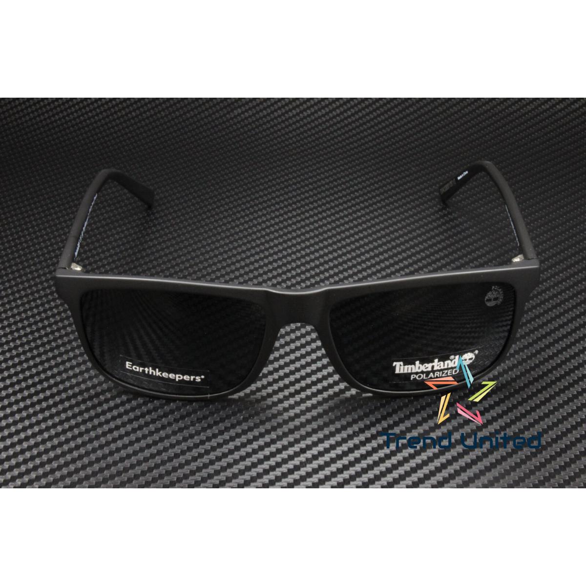 Timberland TB9266 02D Matte Black Polarized Smoke 57 mm Men`s Sunglasses