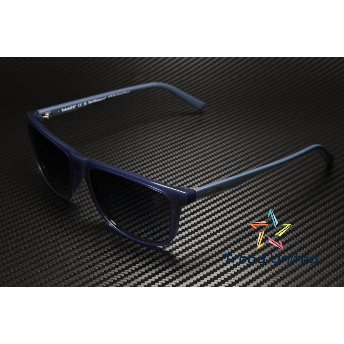 Timberland TB9266 90D Shiny Blue Polarized Smoke 57 mm Men`s Sunglasses