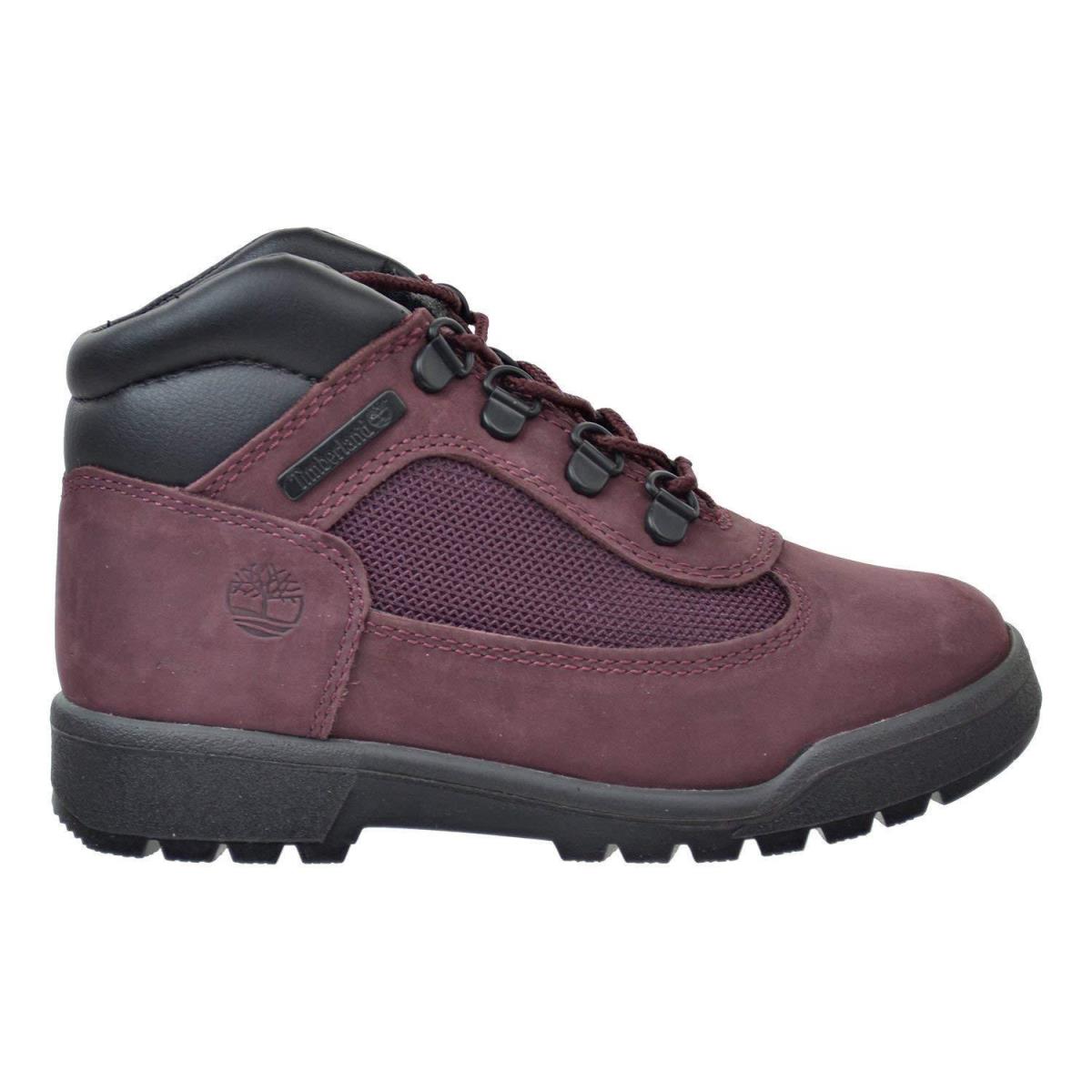 Timberland Field Lace-up Boot Youth`s/jeunes Size 2 Colors Burgundy On Black