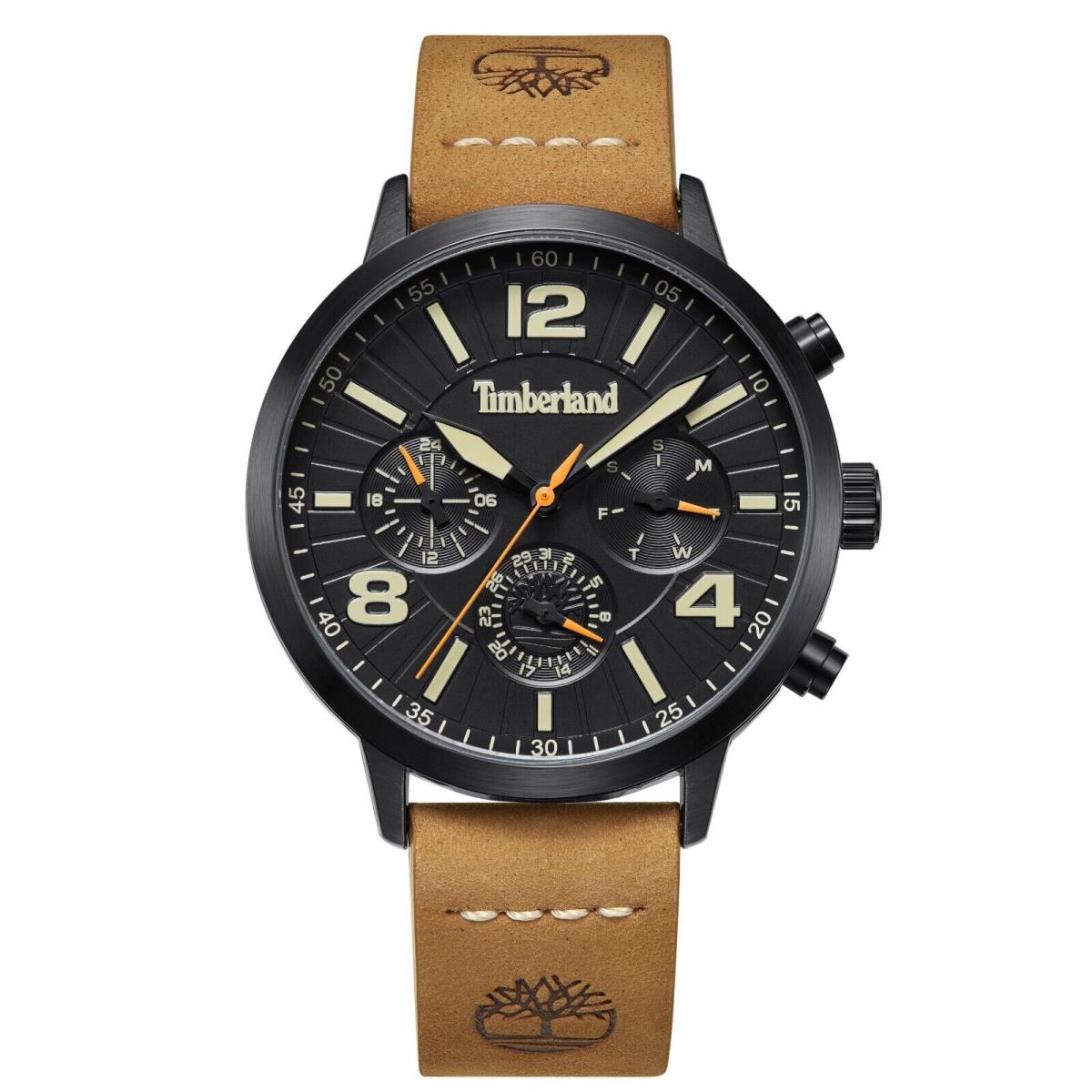 Timberland Mens Analog Watch with Multi Functions with Leather Band TDWGF2182201