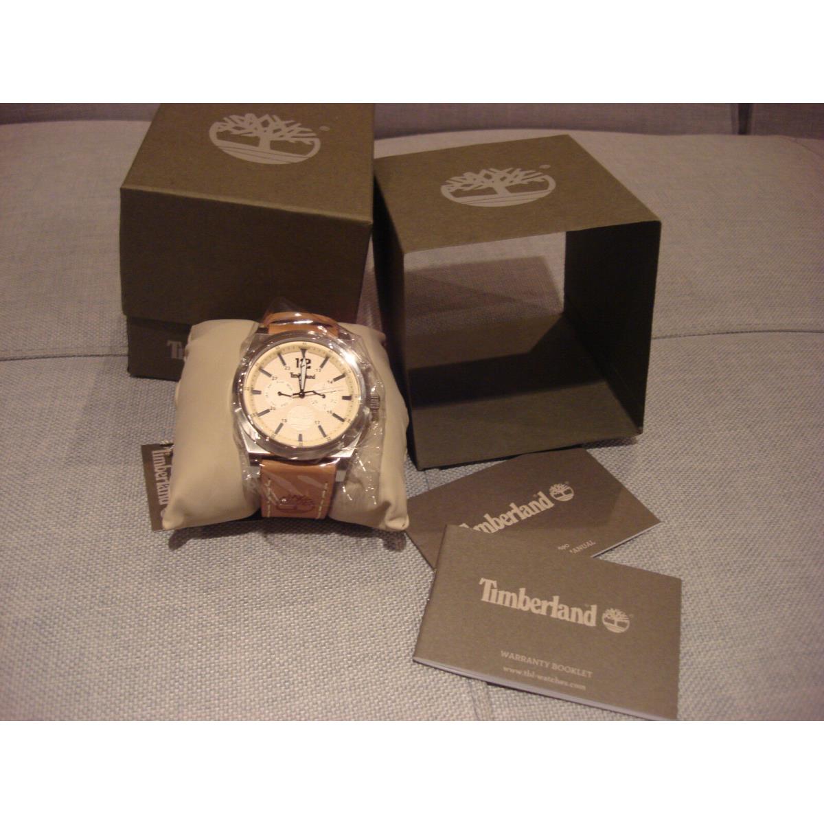 Timberland Campton Brown Leather Strap Watch 14642JS07