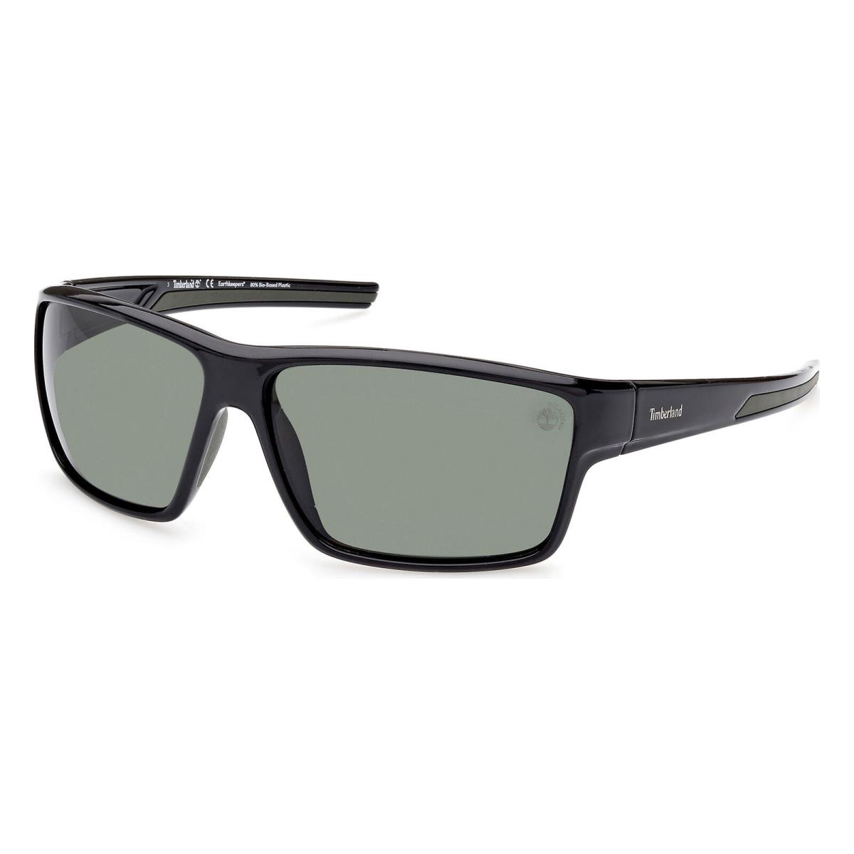 Timberland TB9277-01R-65 Shiny Black / Green Polarized/ Sunglasses